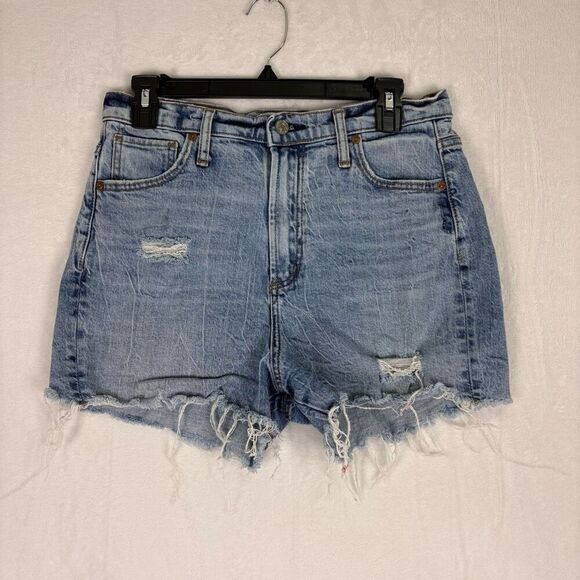Silver Jeans High Rise Raw Hem Distress Detail Desirable Jean Shorts Size 29 - Picture 1 of 13